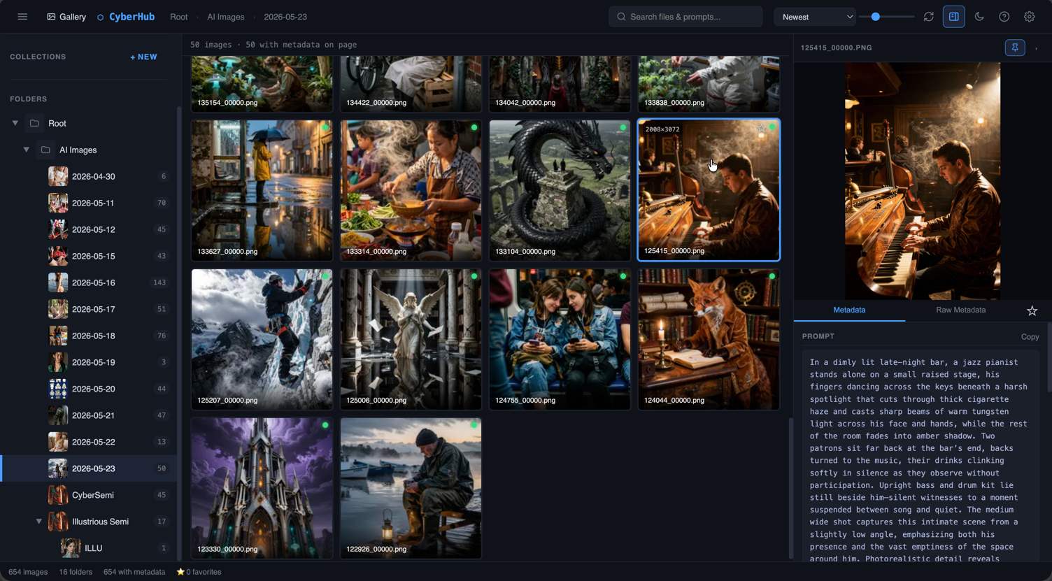CyberHub local AI image gallery