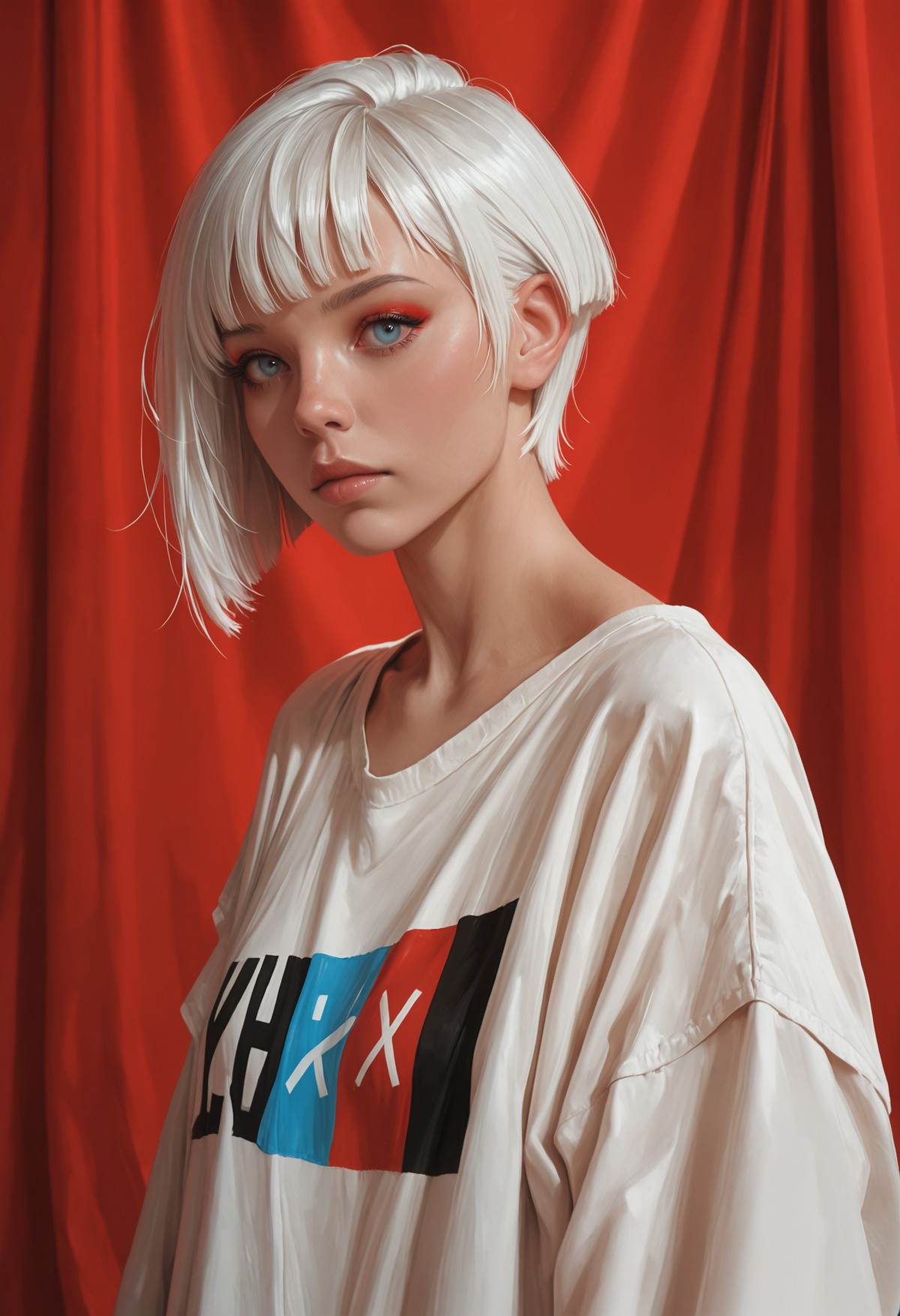 White-haired semi-realistic character generated with CyberIllustrious Semi-Realistic